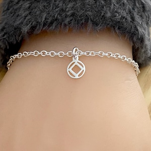 NA Symbol Bracelet, NA Gifts, Addiction Recovery Jewelry, Sterling Silver 925