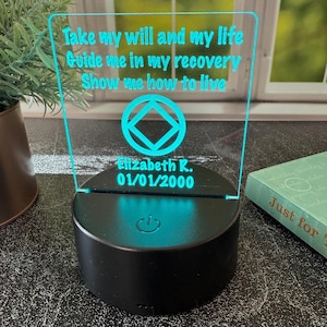 Personalized NA LED Light: Narcotics Anonymous Recovery Gift