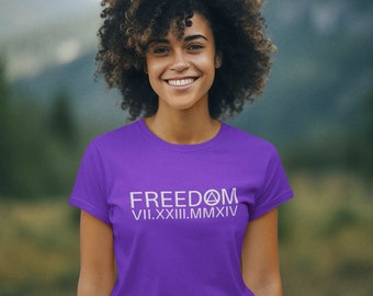 Freedom with AA service symbol and your sobriety date in roman numerals, personalize, Alcoholics Anonymous, 12 step, Recovery, Tshirt