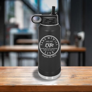 Personalized NA 3rd Step Prayer - Includes your Narcotics Anonymous Clean Date - 32oz Stainless Steel Water Bottle - Addition Recovery