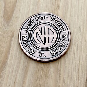 NA Coin, Personalized Recovery Gifts, NA Chips, Milestone, Addiction Recovery, Narcotics Anonymous, NA Medallions, Stainless, Brass, Copper image 7