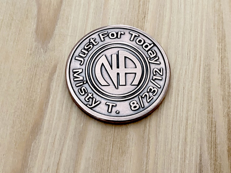 NA Coin, Personalized Recovery Gifts, NA Chips, Milestone, Addiction Recovery, Narcotics Anonymous, NA Medallions, Stainless, Brass, Copper image 7