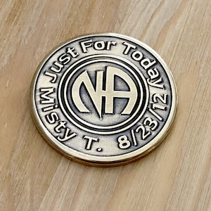 NA Coin, Personalized Recovery Gifts, NA Chips, Milestone, Addiction Recovery, Narcotics Anonymous, NA Medallions, Stainless, Brass, Copper image 3