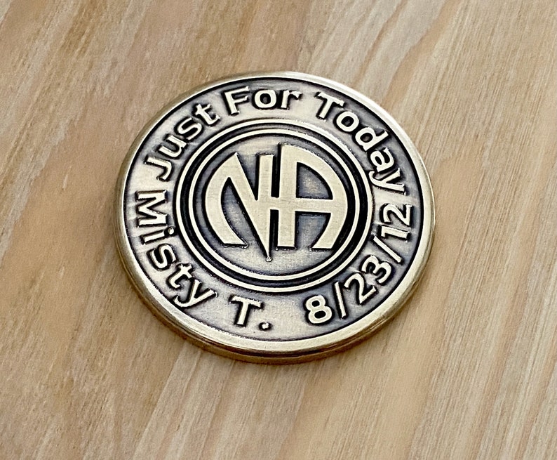 NA Coin, Personalized Recovery Gifts, NA Chips, Milestone, Addiction Recovery, Narcotics Anonymous, NA Medallions, Stainless, Brass, Copper image 3