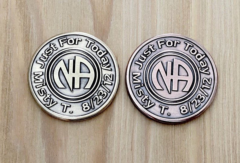 NA Coin, Personalized Recovery Gifts, NA Chips, Milestone, Addiction Recovery, Narcotics Anonymous, NA Medallions, Stainless, Brass, Copper image 8