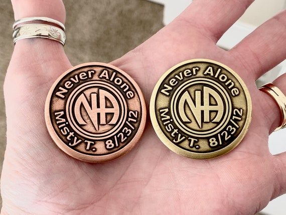 Personalized NA Medallion: Engraved Narcotics Anonymous Recovery Coin