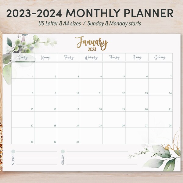 Canva 2024 Calendar Etsy Australia