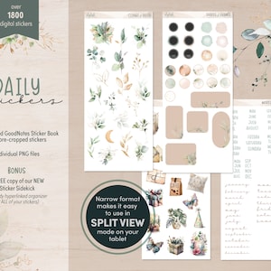 DAILY Planner Stickers | 1800+ Pre-Cropped GoodNotes Stickers | Clipart, Labels, Shapes, Widgets, Words, Icons | GoodNotes Sticker Book