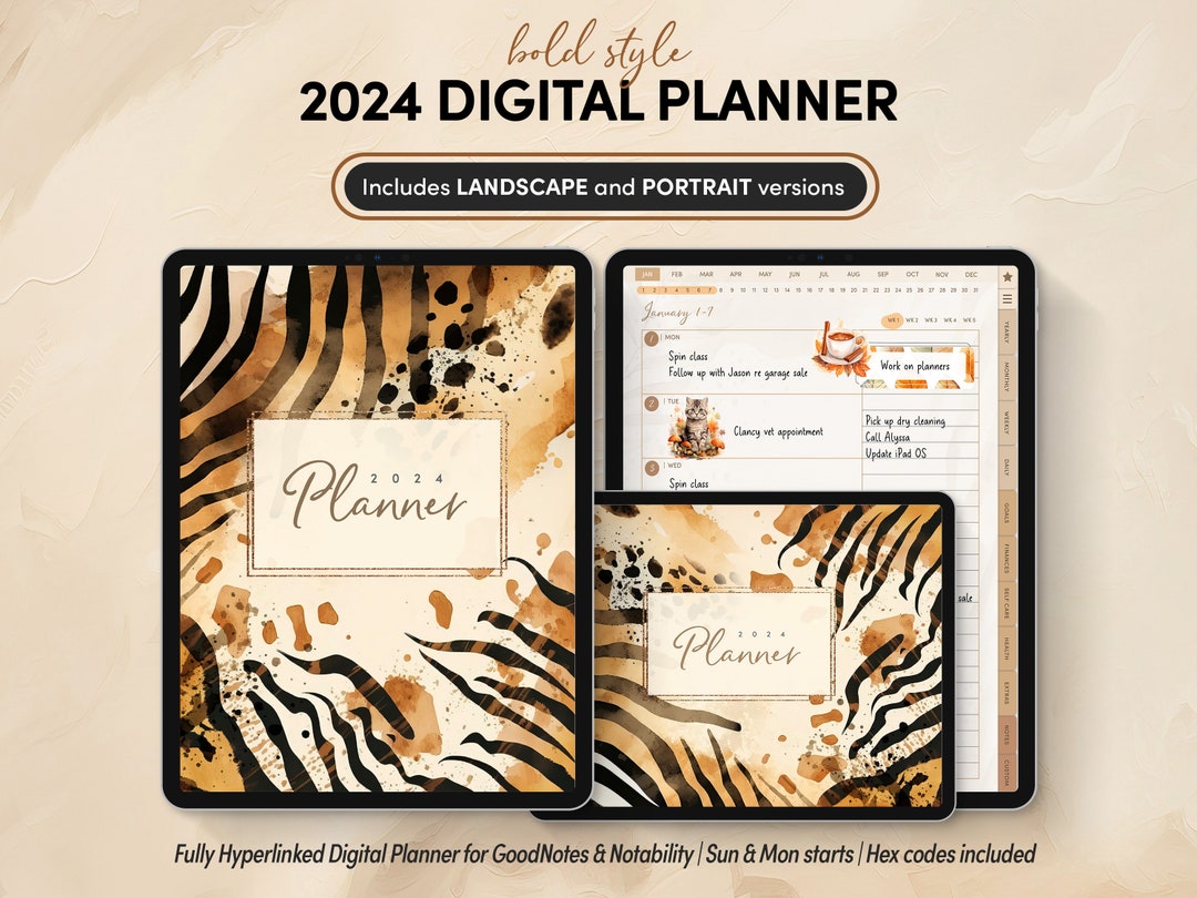 2024 Digital Planner for Goodnotes & Notability | Portrait and ...