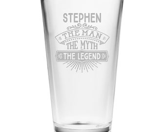Personalized The Man The Myth The Legend Pint Glass