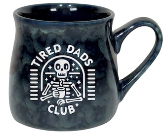 FATHER'S DAY GIFT Tired Dads Club Etched Ceramic Mug, Dad Humor, Funny Dad Gift