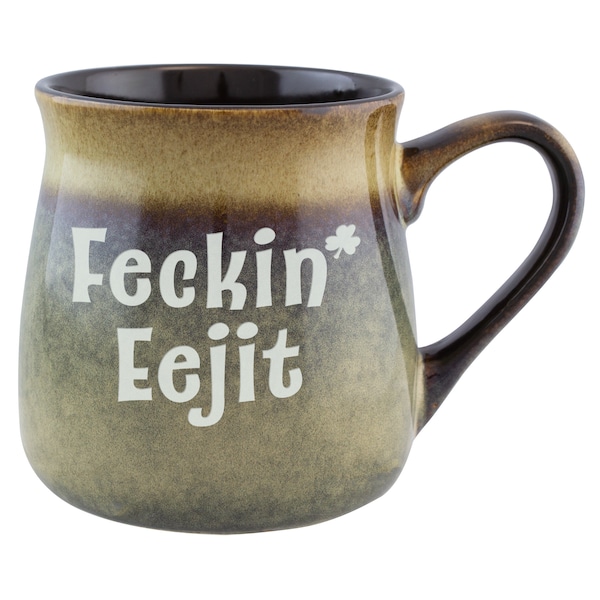 ST. PADDY'S DAY Feckin' Eejit Etched Ceramic Mug, Irish Gifts, St. Patrick's Day Gift, Fun Irish Gift, St. Paddy's Day Humor