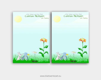 2-pack notepad DIN A6 "Canna's Tales of Spring" printed
