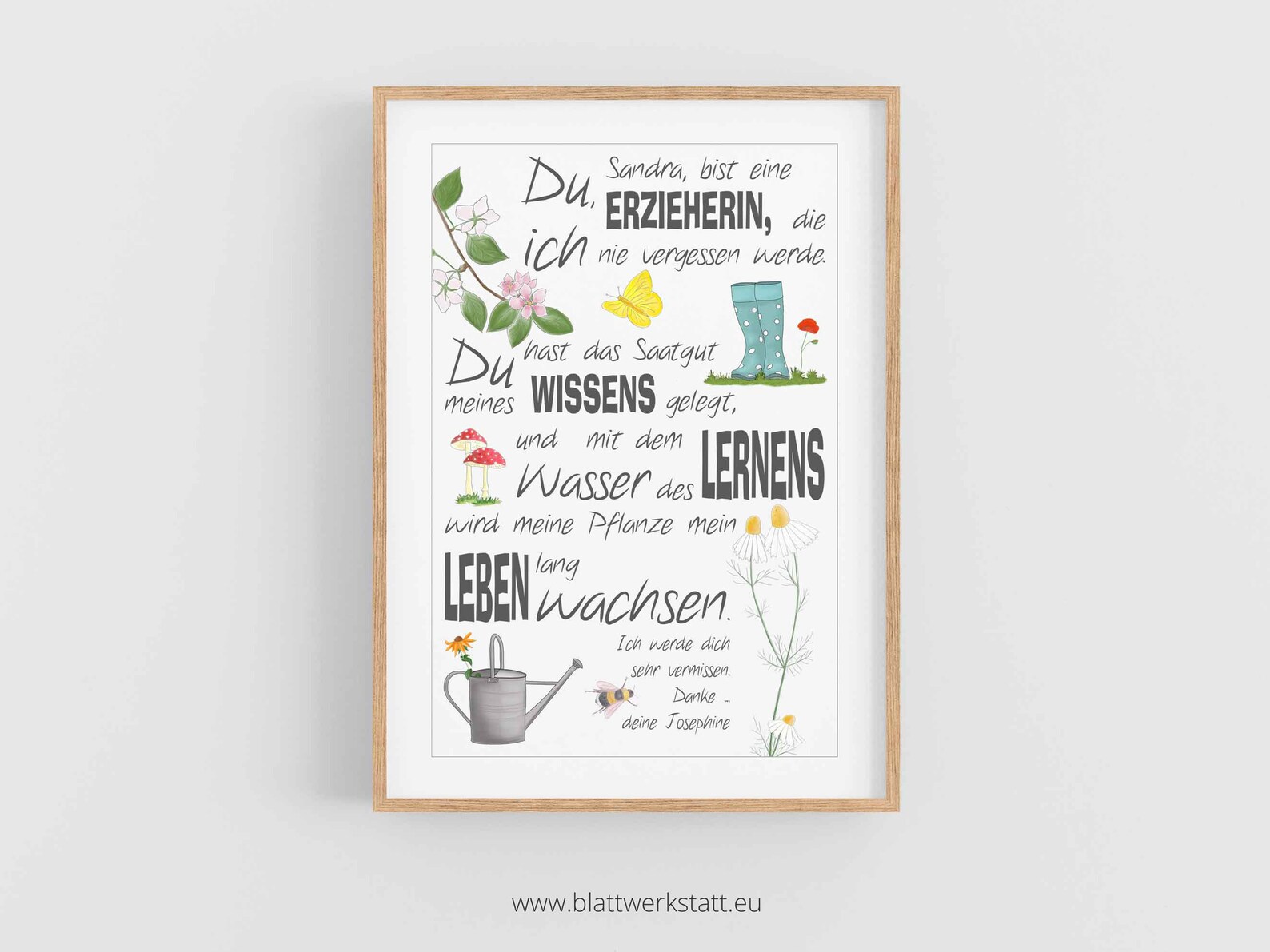 Danke-Bild A4, Erzieherin, Kindergärtnerin, Tagesmutter