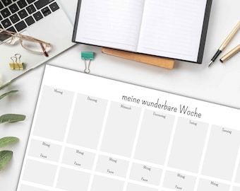 Digital weekly plan, desk pad, DIN A3 "minimalism"