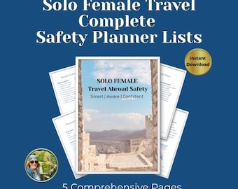 Independent Solo Female Traveler | Travel Safety Kit Printable | International Guide | Safe Trip Kit | Digital Download
