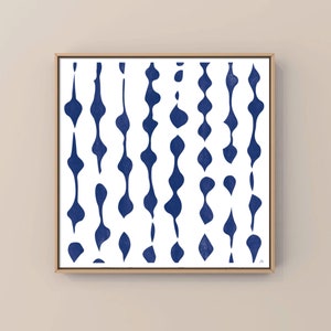Original blue and white Art Print / Art Print with Rain / Blue Artwork / Bathroom Wall Decor Blue / Art drops / Square Art Blue / Modern Art