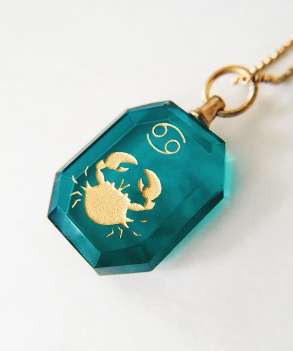 Fine 14k or Jaune Aquarius février Zodiac Signe Horoscope Collier Pendentif
