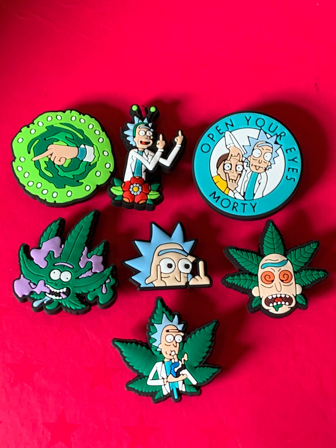 Set off 7 Rick and Morty Croc Charm Funky Croc Charms Girl Etsy