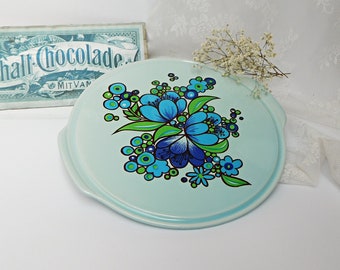 Tolle Kuchenplatte Ø 32cm, Tortenplatte Keramik mit Blumendekor, Prilblumen, Vintage, Cake plate