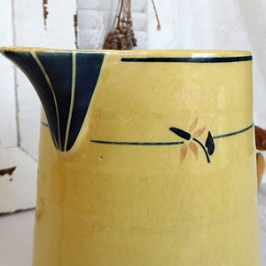 Sehr alter, französischer Keramik Krug, Milchkrug, SaftKrug, Wasserkrug, Frankreich 2,3 Liter, Vintage, Brocante Bild 5