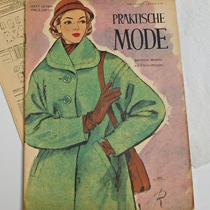 Moda Prática 10/1954 - folhas de moldes, revista de moda, revista de costura, livreto de moda, diário de moda, revista de moda