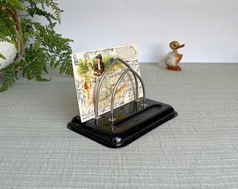 Art Deco letter rack, metal letter holder, vintage