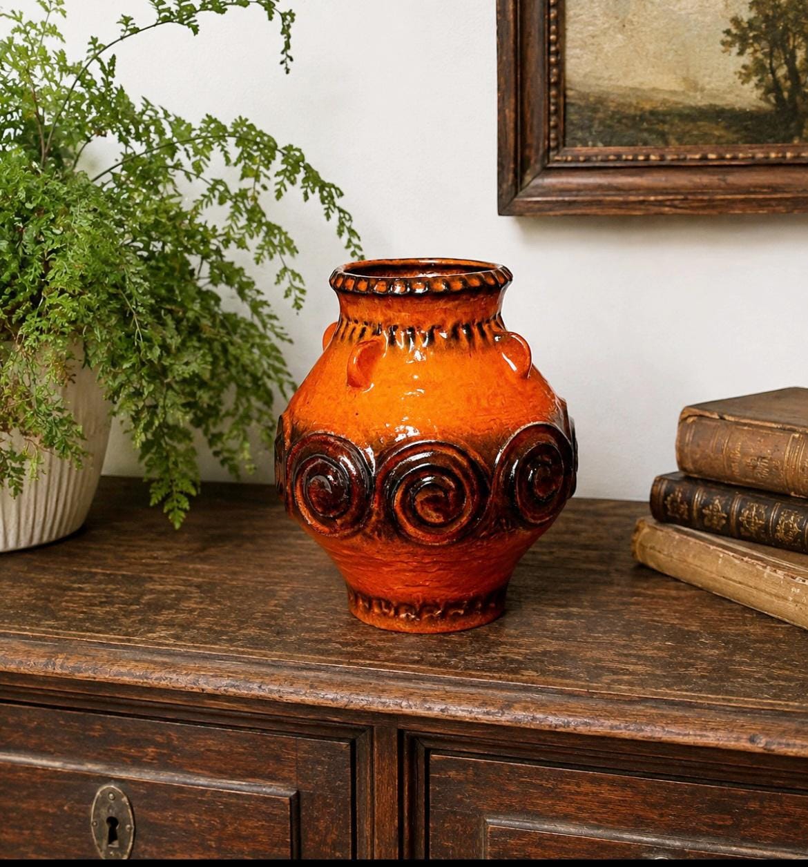 Keramik vase in braun
