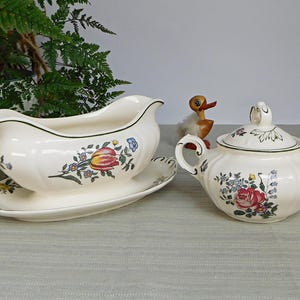 Villeroy & Boch, Alt Straßburg series, sauce boat, sugar bowl, vintage