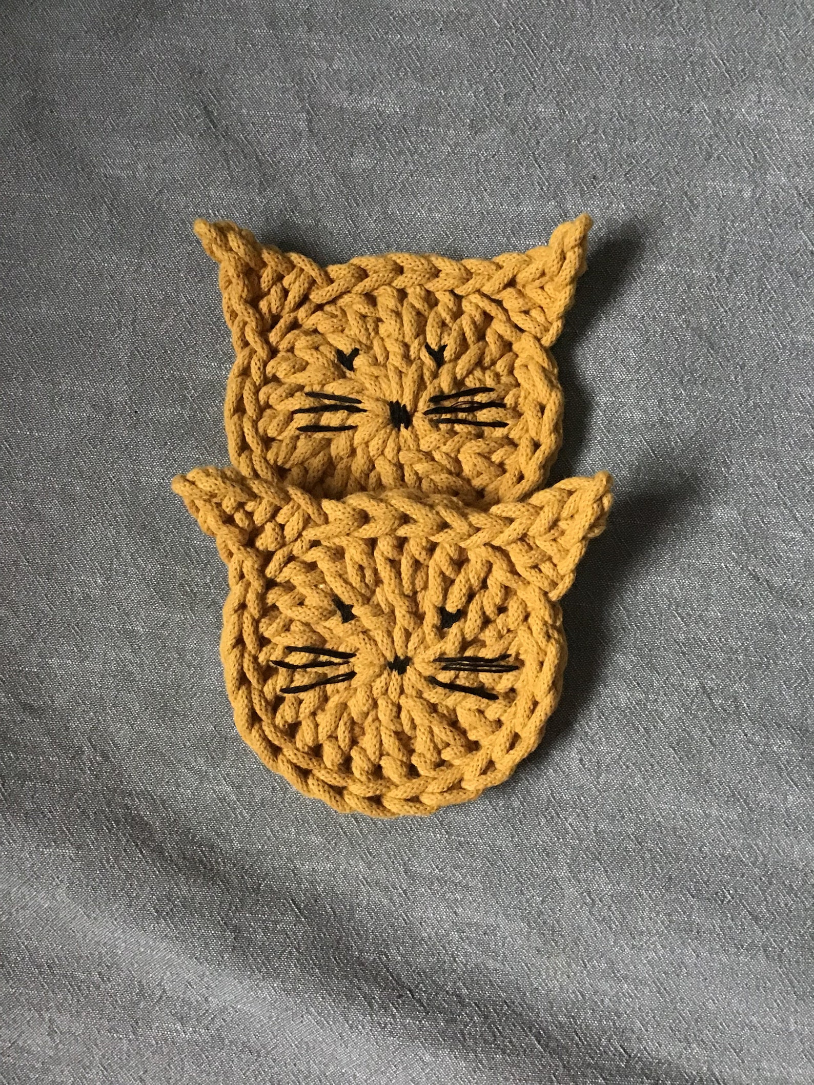 Set of 2 cup coasters catshaped coaster cat accessories for Etsy