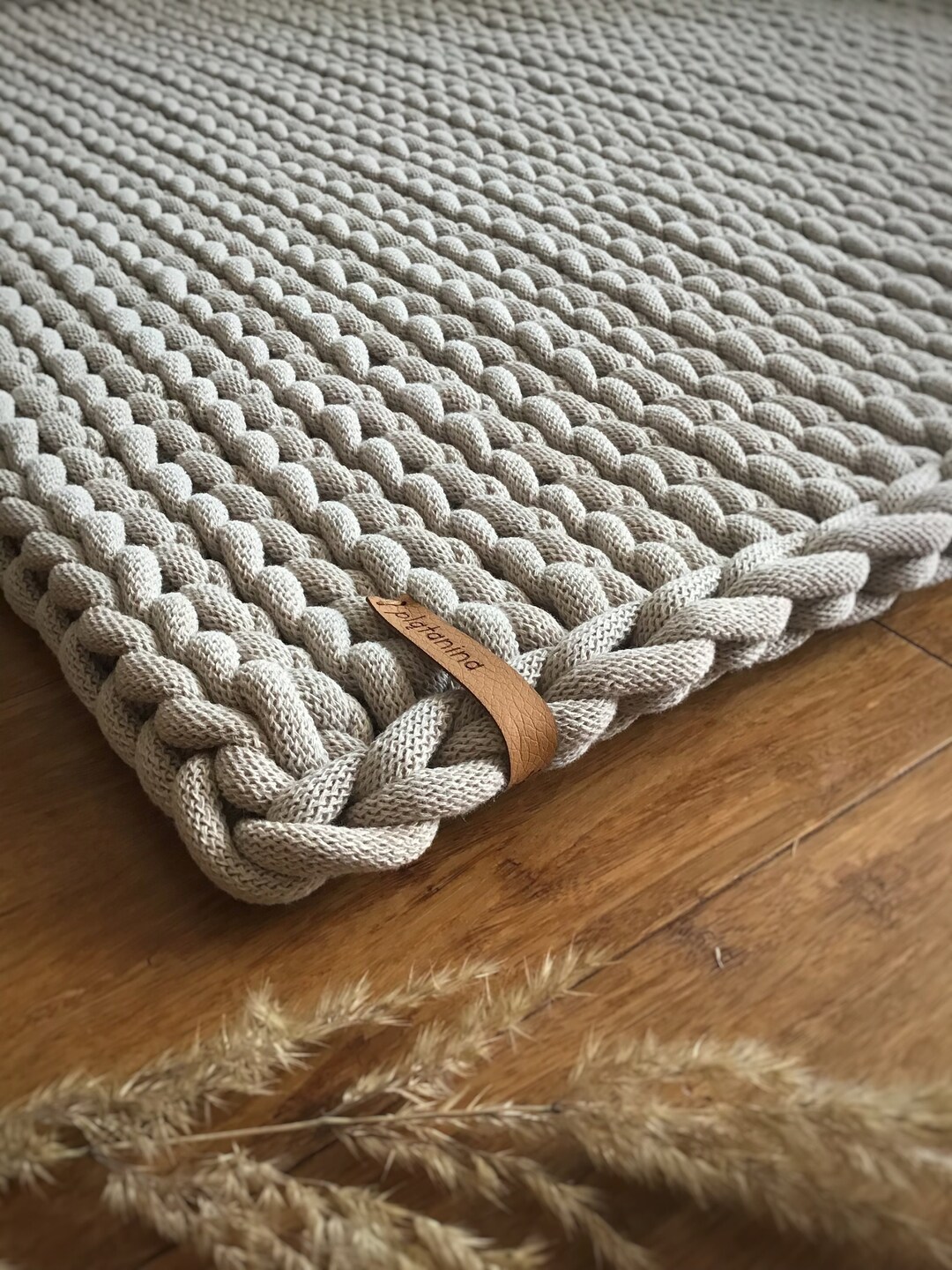 Chunky Rectangular Rug Crochet Carpet With a Minimalist Etsy