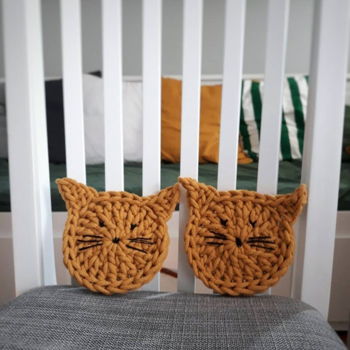 Set of 2 cup coasters catshaped coaster cat accessories for Etsy