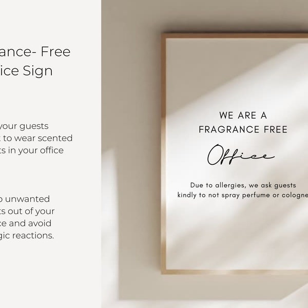 Allergy Office Signs | No Perfume | Fragrance free | Allergy Sign | Office sign| Fragrance free  | Office Signs | Allergy Sign | No scents