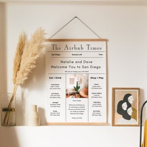 Periódico Airbnb / Canva / Bienvenido Airbnb / Airbnb imprimible / Plantilla Airbnb / Airbnb / Alquiler vacacional / VRBO / Homeaway