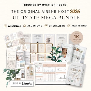 Airbnb Host Mega Bundle: 1000+ Canva Templates (Digital Download)