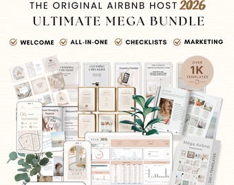 Mega Bundle pour hôtes Airbnb : plus de 1 000 modèles Canva (téléchargement numérique)