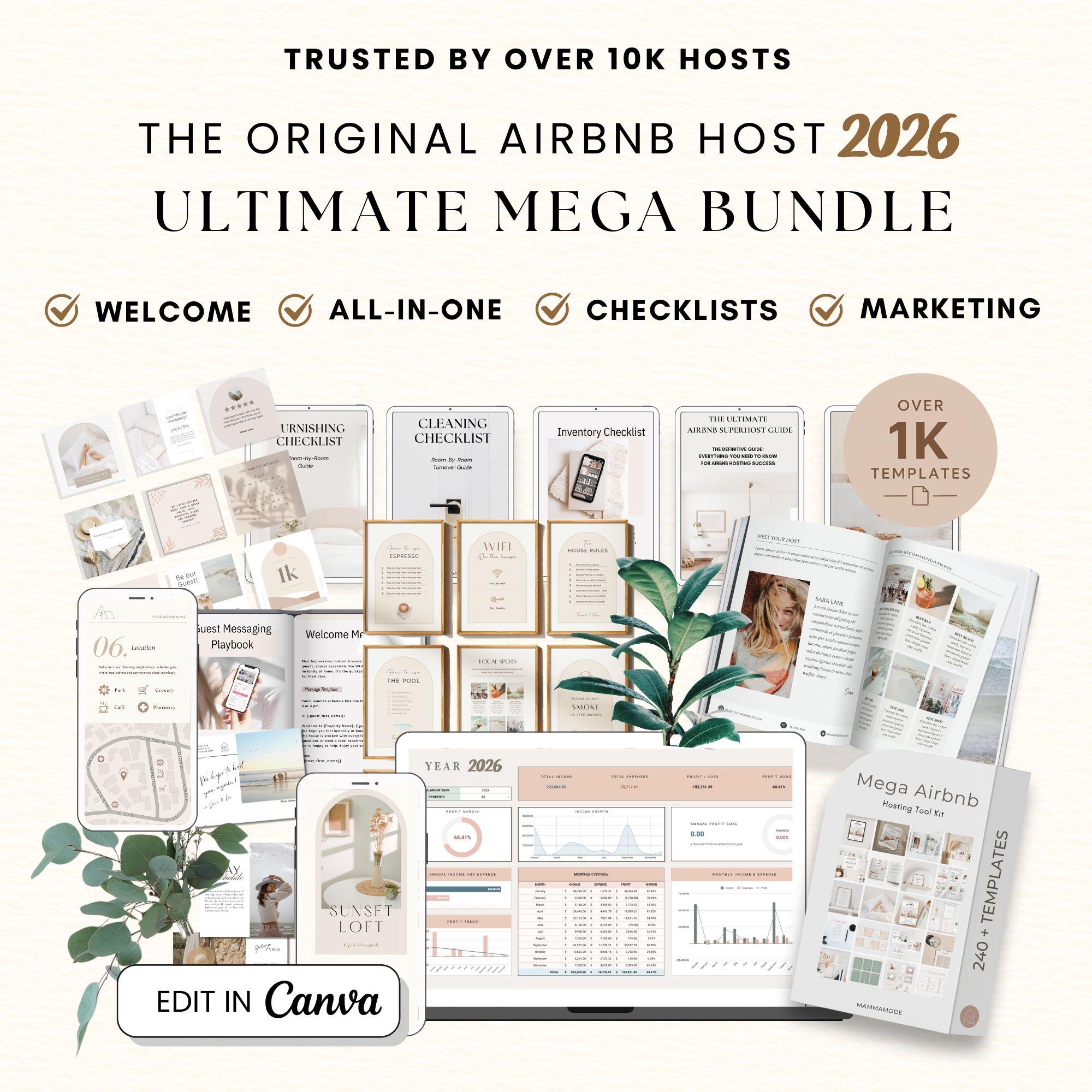 Airbnb Host Mega Bundle: 1000+ Canva Templates (digital Download) - Etsy