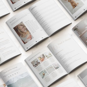 May include: A guidebook with a white background and gray text. The guidebook is open to a page titled "Things To Do" and another page titled "Food & Drinks". The guidebook is on a white surface.