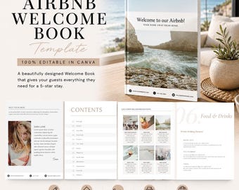 Airbnb Welcome Book Template: Canva Editable House Guide, VRBO, 2026 Update