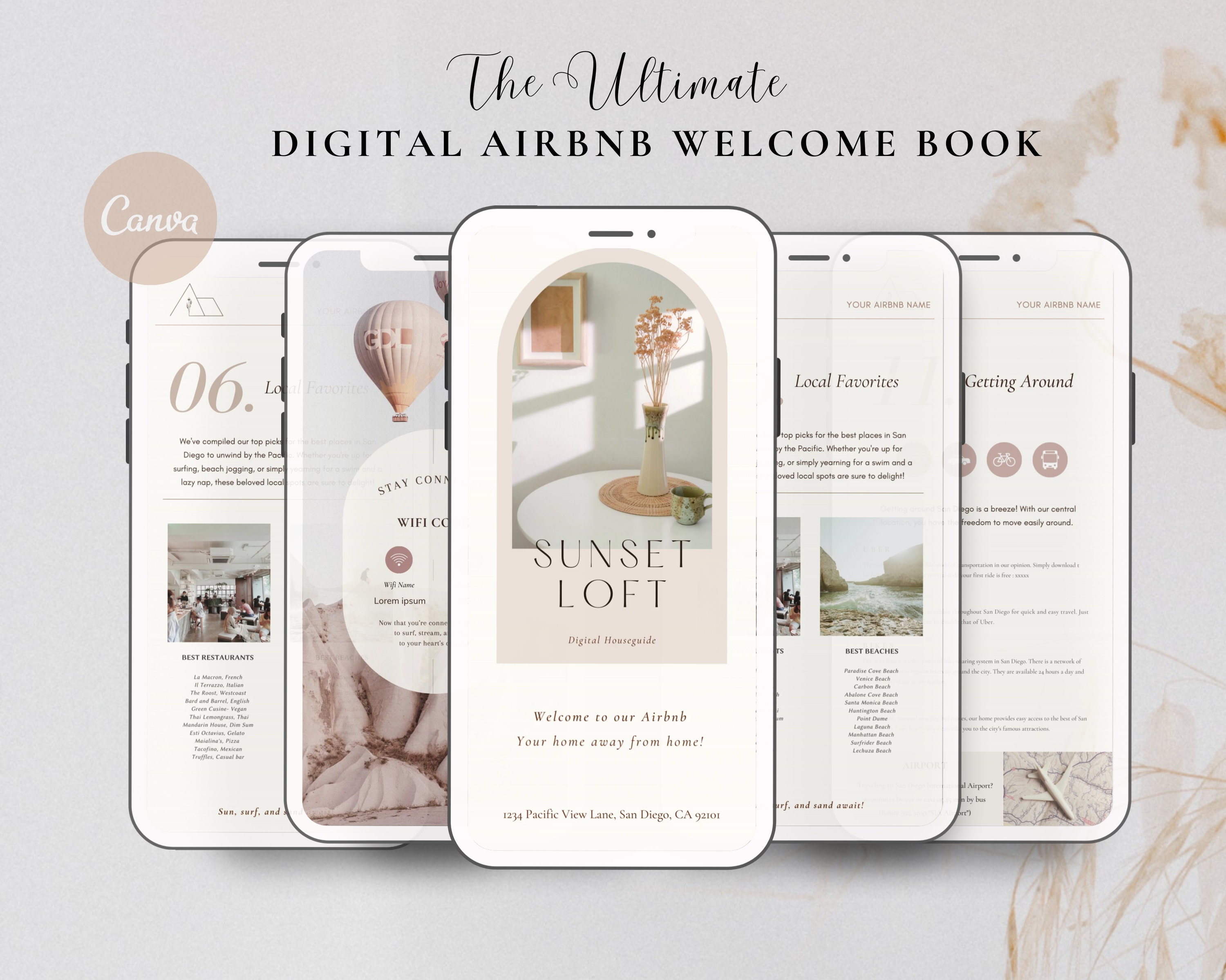 Digital Airbnb Welcome Book 2025: Mobile Guest Guide Canva Template, 2026  Update - Etsy