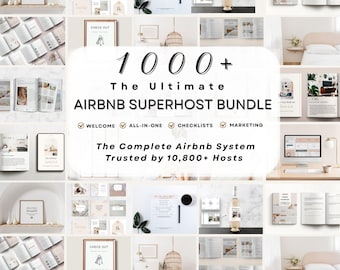 Ultiem Airbnb-hostingsysteem: meer dan 1000 Canva-sjablonen, welkomstboek, borden, checklists en sociale media