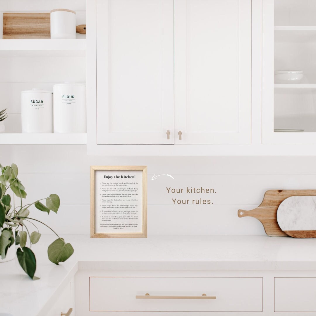 Airbnb Kitchen Printable | Canva Template | Airbnb | Kitchen Sign | Vacation Rental | Kitchen Printable