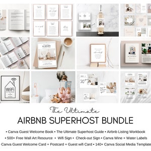 Airbnb Host Bundle | Welcome Book Template | Superhost | How to start an Airbnb | Airbnb Printable | Airbnb | VRBO | Airbnb welcome Book