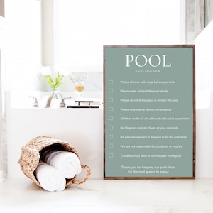 Pool + Hot Tub Sign | Canva | Pool | Hot Tub | Spa | Hot Tub Sign | Pool Sign | Editable Sign | Airbnb sign |  VRBO | Pool Safety Sign