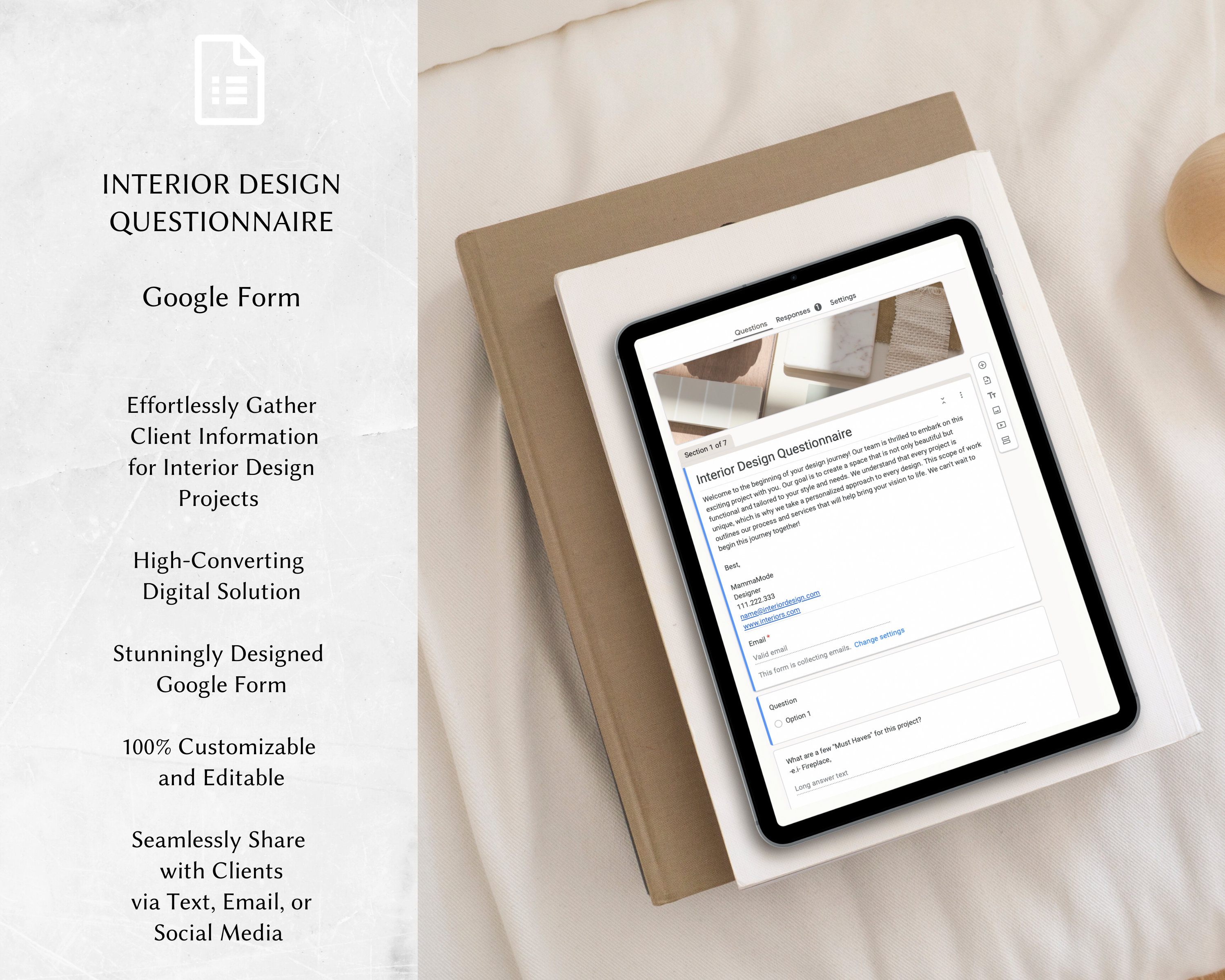 Interior Design Client Questionnaire: Google Forms Template (digital  Download), 2026 Update - Etsy, image size:3000x2400