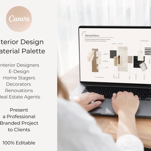 Paleta de materiales / Moodboard / Canva / Diseño de interiores / Acabados / Interiores / Diseñador de interiores / IDI / Renovación del hogar / Tablero de muestras