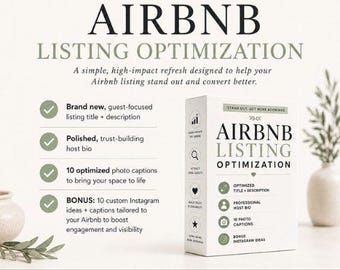 Airbnb Listing Optimization Service, Airbnb Copyrighting, STR Audit, 2026 Update