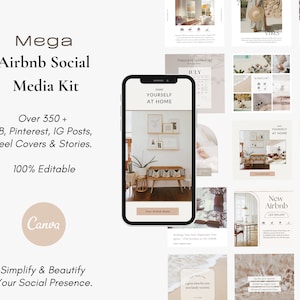 Zestaw mediów społecznościowych Airbnb | Airbnb Instagram | Branding Airbnb | Marketing wynajmu wakacyjnego | Marketing Airbnb | Promocja STR | Gospodarz Airbnb