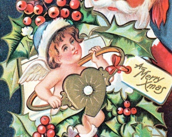 SWEETHEART DAYS A Merry Xmas Vintage Post Card