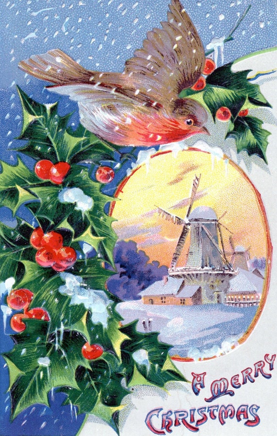 Buon Natale Vintage.Un Buon Natale Vintage Tedesco Cartolina Postale Postmark 1909 Etsy